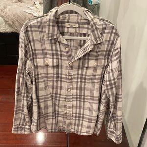 Madewell grey & white plaid long sleeve button up, never worn before
